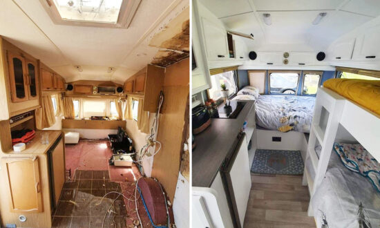Crafty Dad Transforms an Old, Run-Down Caravan Into a Stylish Space for Just $2,600