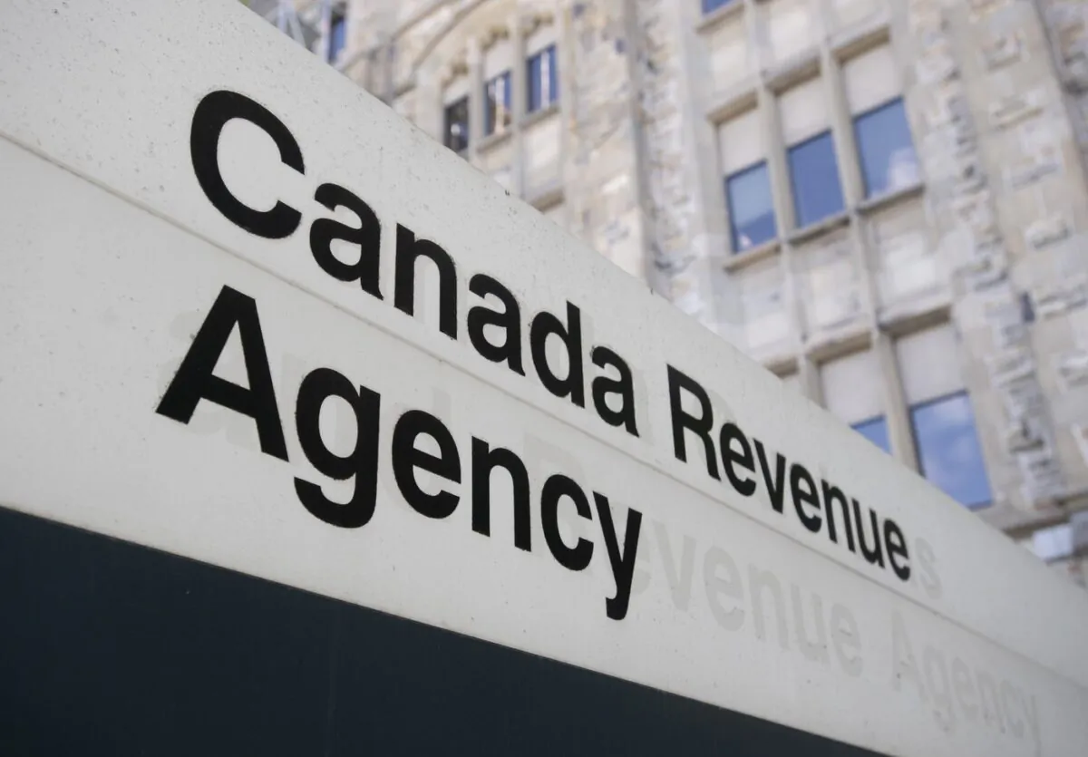A sign outside the Canada Revenue Agency is seen May 10, 2021 in Ottawa. (The Canadian Press/Adrian Wyld)