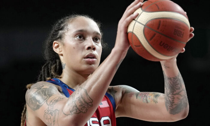 United States' Brittney Griner shoots during a game in Japan in a file image. (Eric Gay/AP Photo)