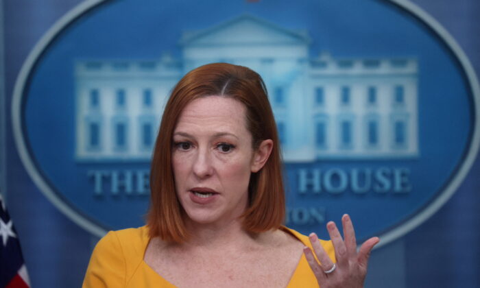 White House Press Secretary Jen Psaki holds a press briefing at the White House in Washington on March 15, 2022. (Leah Millis/File Photo/Reuters)