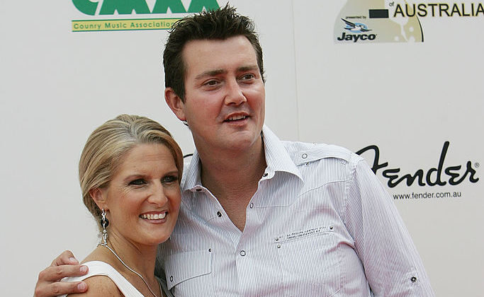 Australian counrty musician Adam Harvey and wife Kathy Harvey arrive at the 37th CMAA Country Music Awards at the Tamworth Regional Entertainment and Convention Centre  in Tamworth, Australia on January 24, 2008.  (Lisa Maree Williams/Getty Images)