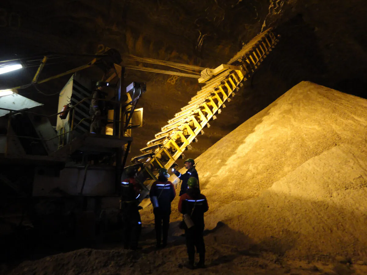 Employees work at Uralkali, a Russian potash fertilizer company, in the Urals city of Berezniki, more than 1,200 kilometres (745 miles) east of Moscow, on May 28, 2013. (Eleonore Dermy /file/AFP via Getty Images)