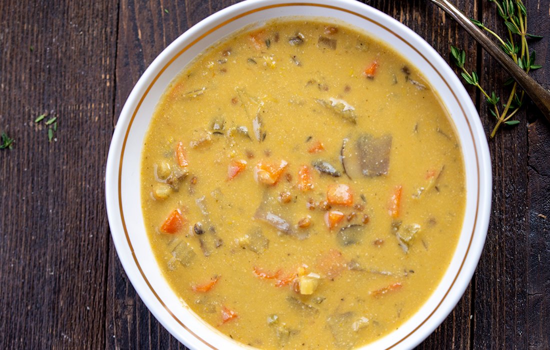 You need some of this soup in your life. It's warm, comforting and packed with immunity-strengthening mushrooms. (www.drfuhrman.com)