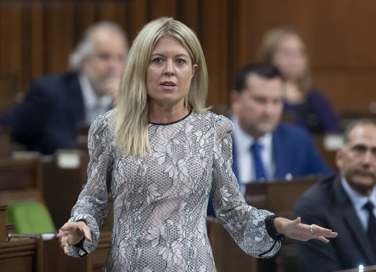 Conservative MP Michelle Rempel Garner rises during question period in the House of Commons in Ottawa on Oct. 22, 2020. (Adrian Wyld/The Canadian Press)