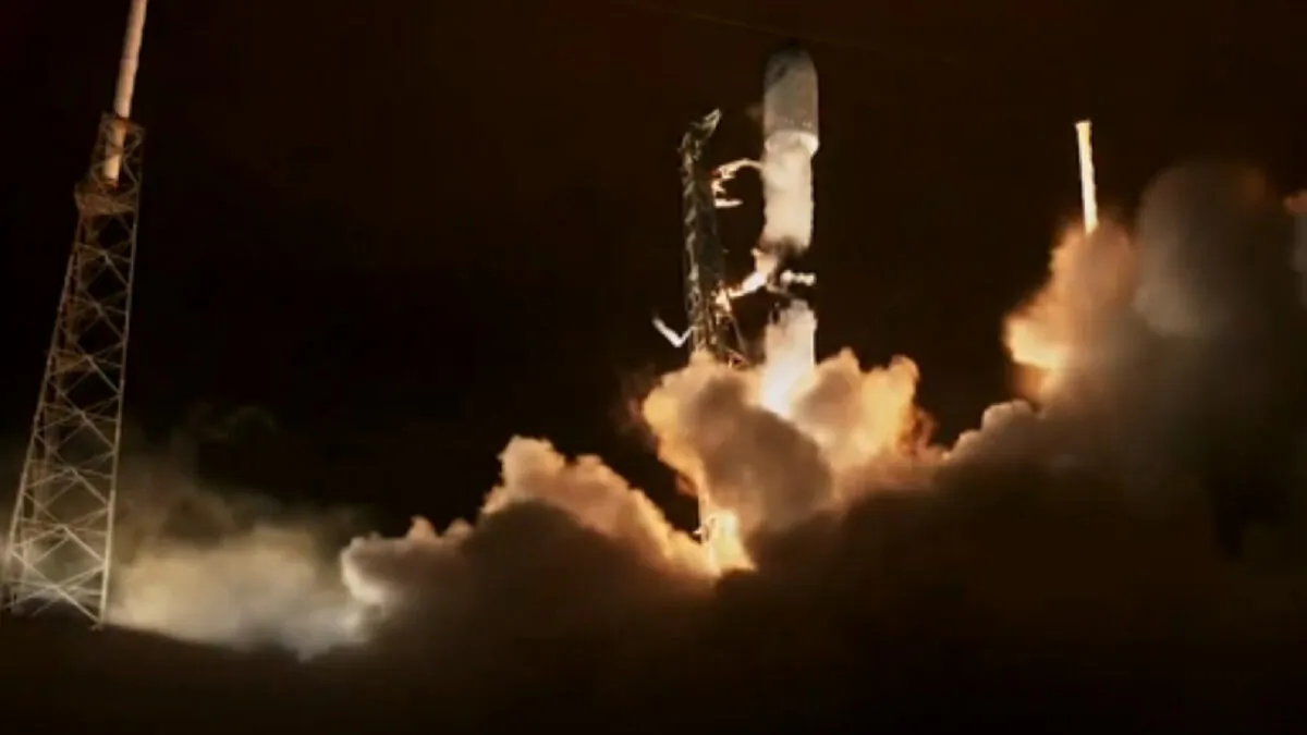 Countdown and lift-off of SpaceX Falcon 9, in Cape Canaveral, Fla., on 19 March 2022. (AP/Screenshot via The Epoch Times)