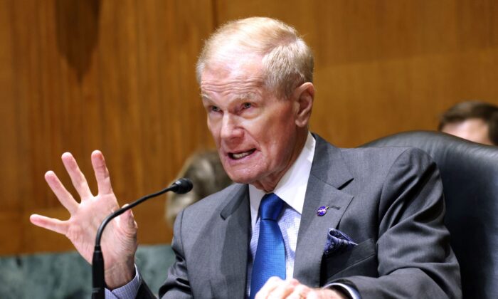 National Aeronautics and Space Administration (NASA) Administrator Bill Nelson testifies during a Senate Appropriations Subcommittee on NASA's fiscal year 2022 budget request at the Dirksen Senate Office Building in Washington on June 15, 2021. (Kevin Dietsch/Getty Images)
