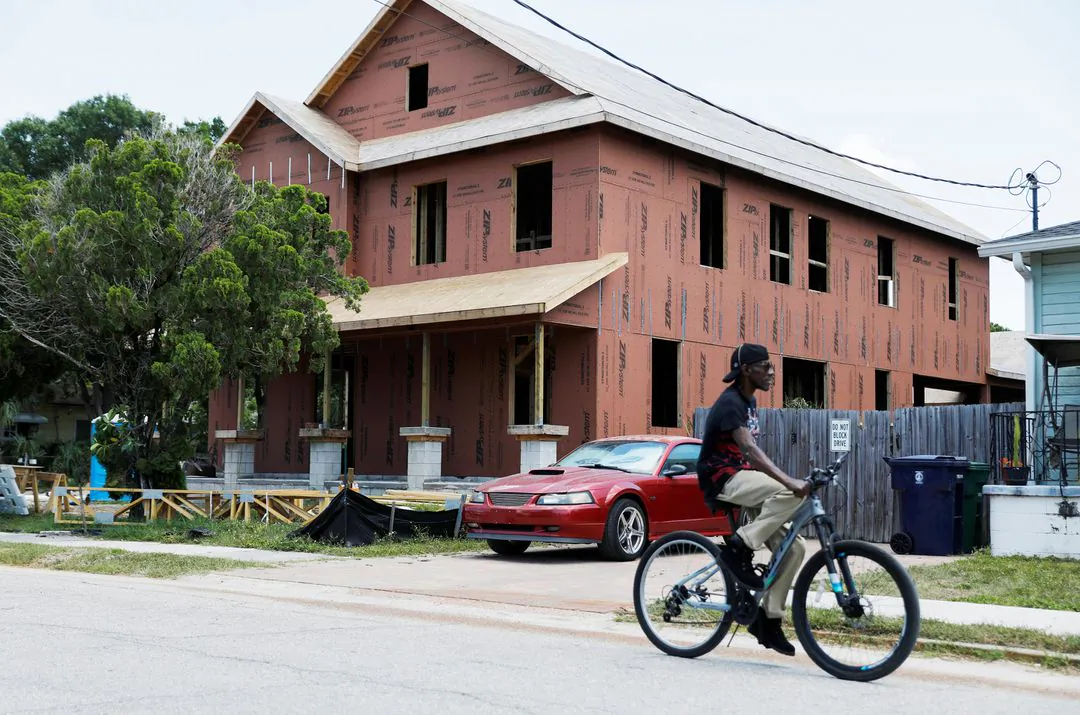 While building materials are in high demand, a new home is under construction in Tampa, Fla., on May 5, 2021. (Octavio Jones/Reuters)