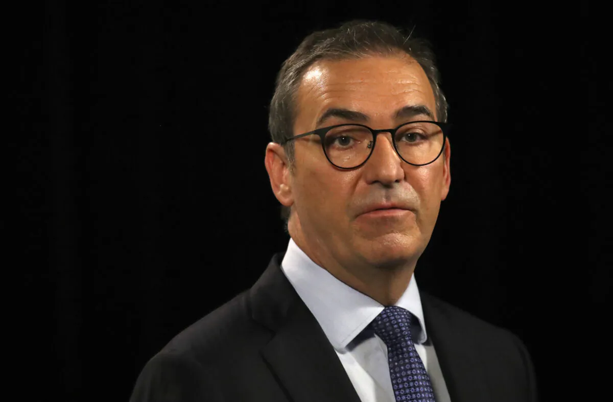 South Australian Premier Steven Marshall speaking to the media during the daily Covid-19 update in Adelaide, Australia on November 22, 2020 . (Photo by Kelly Barnes/Getty Images)