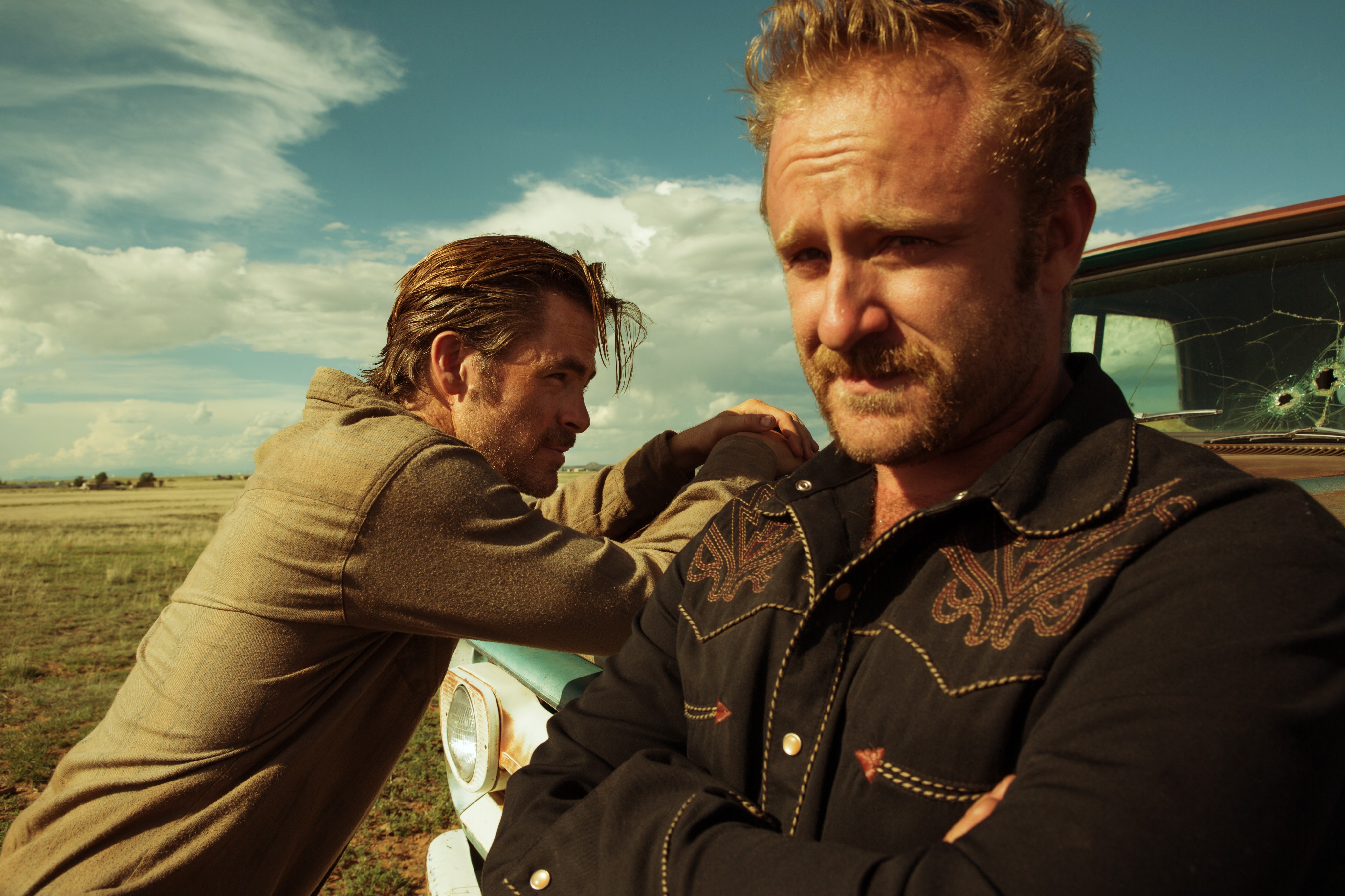 Two mean and a truck in "Hell or High Water." 