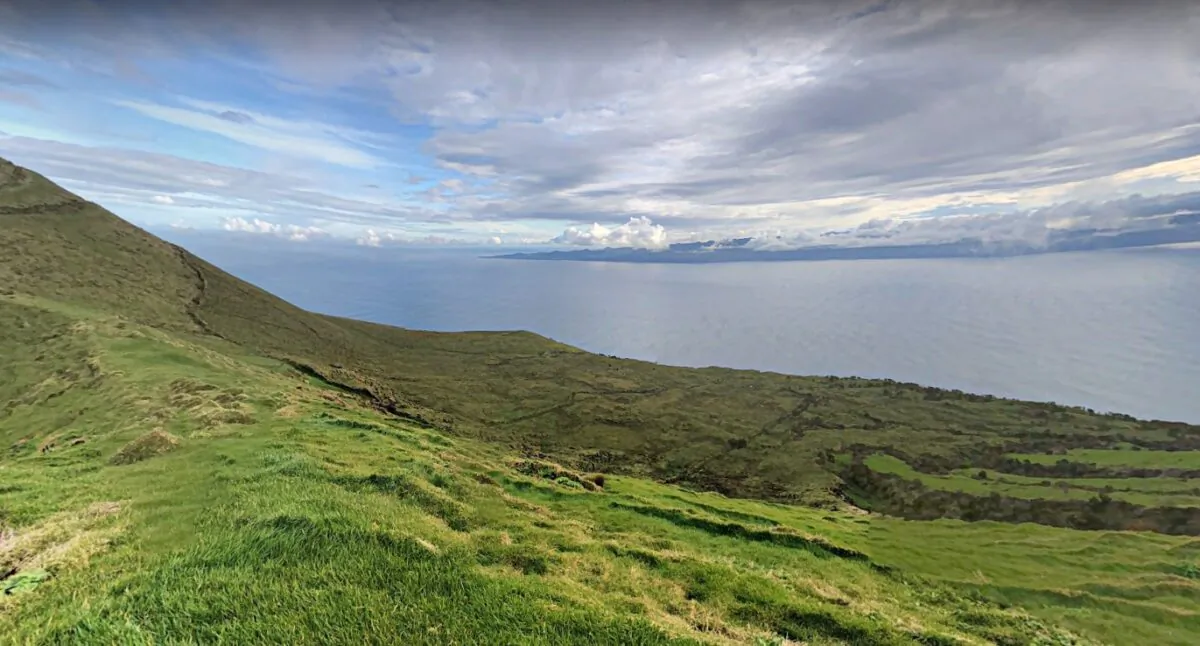 Azores island of Sao Jorge in a mountain view, Portugal, in March, 2021. (Google Maps/Screenshot via The Epoch Times)
