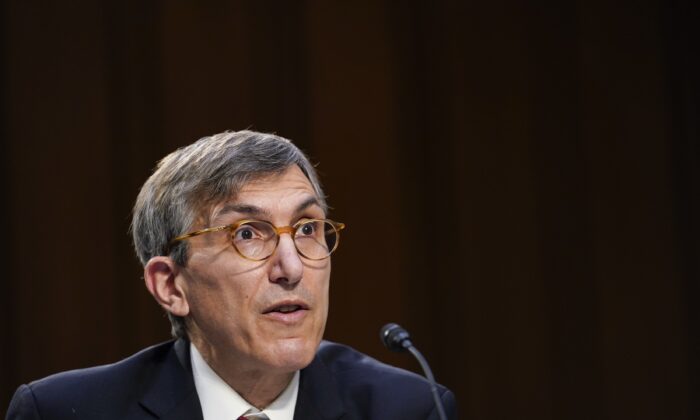 Dr. Peter Marks, director of the FDA’s Center for Biologics Evaluation and Research, speaks in Washington in a file image. (Susan Walsh/Pool/Getty Images)