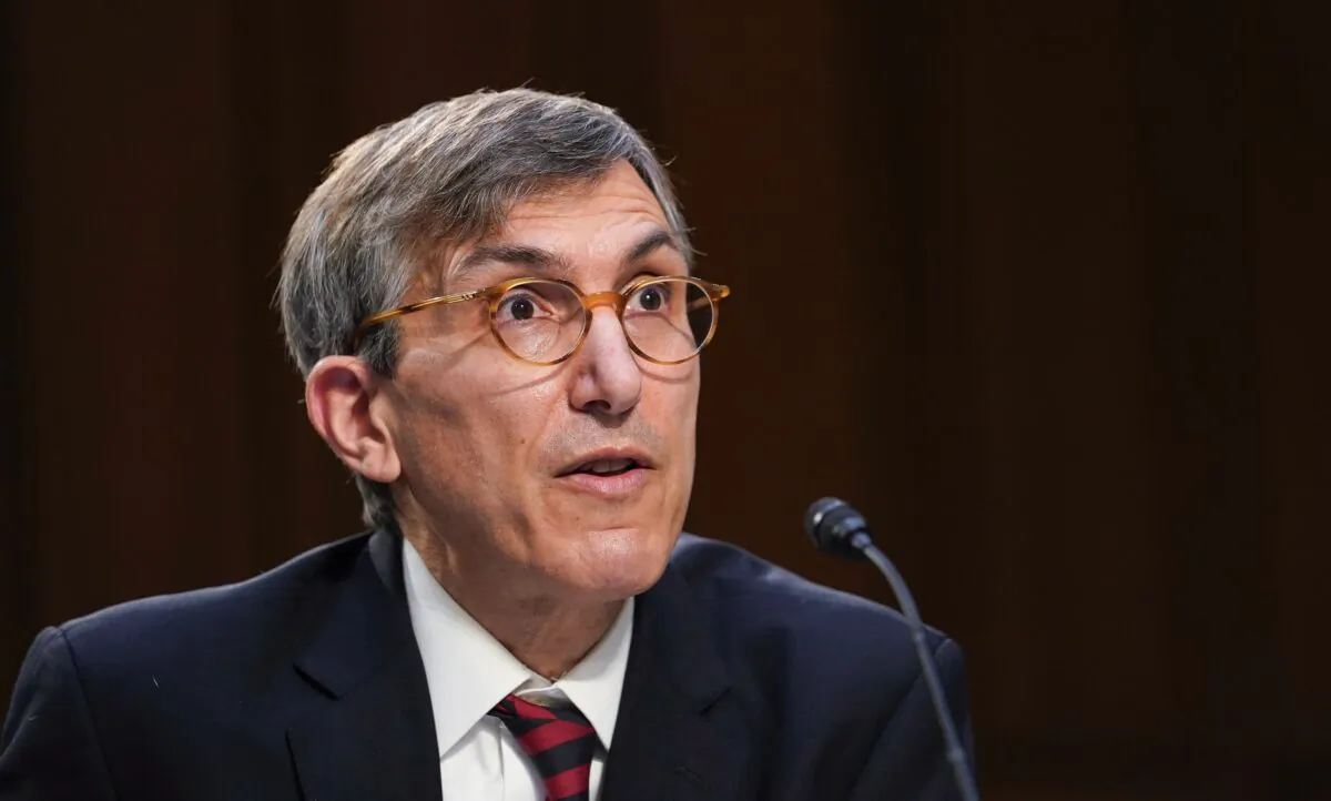 Dr. Peter Marks, director of the FDA’s Center for Biologics Evaluation and Research, speaks in Washington on March 18, 2021. (Susan Walsh/Pool/Getty Images)