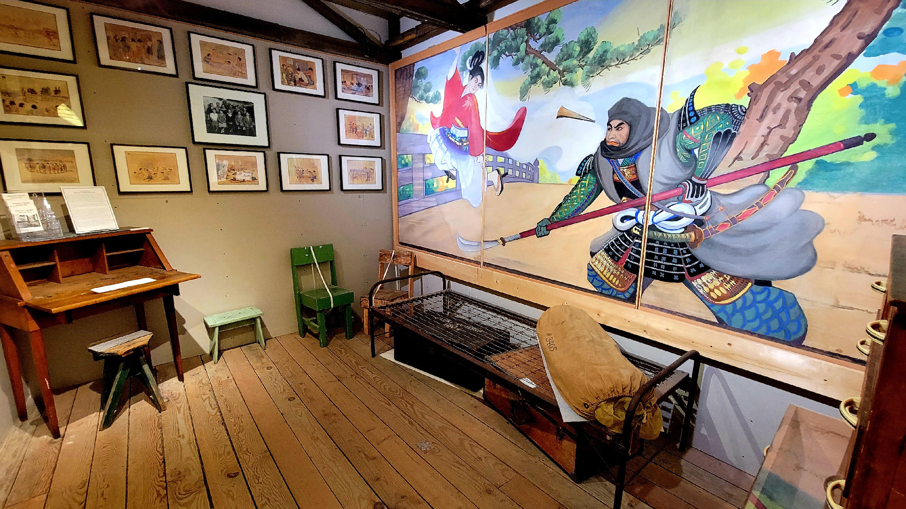 A mural on the wall at the Eastern California Museum in Independence, California
