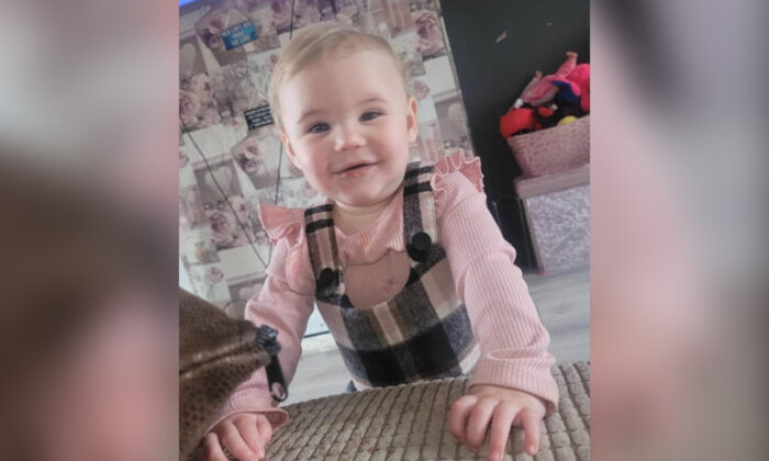 Undated file photo of Bella-Rae Birch, a 17-month-old girl killed in a dog attack at her home in Merseyside, England, on March 21, 2022. (Family Handout via Merseyside Police)