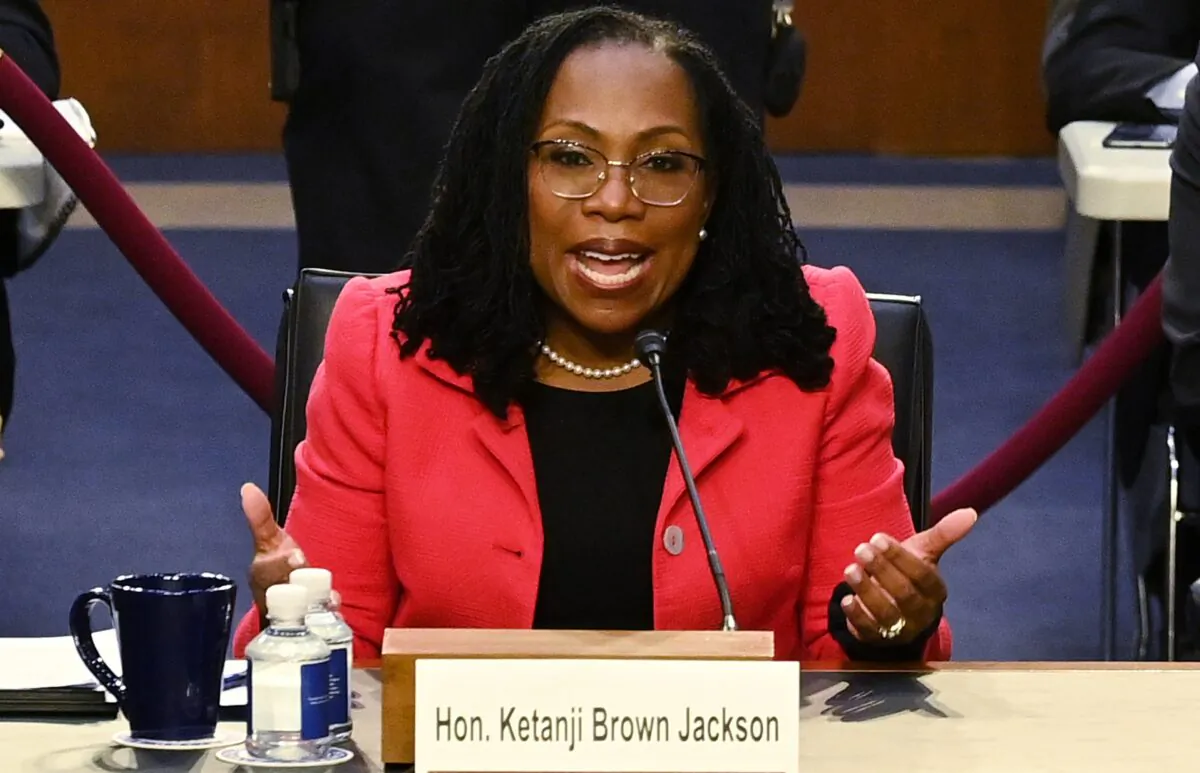Judge Ketanji Brown Jackson testifies on her nomination to become an Associate Justice of the U.S. Supreme Court during the Senate Judiciary confirmation hearing on Capitol Hill in Washington on March 22, 2022. (Mandel Ngan-Pool/Getty Images)