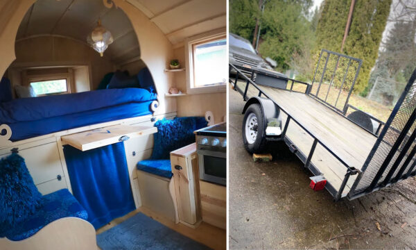 Portland Realtor Transforms Flatbed Trailer Into Charming Tiny Home on Wheels for $15,000, Hits the Road