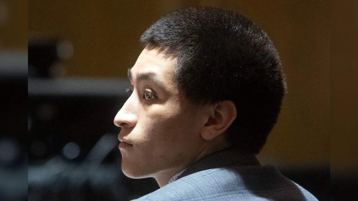 Felipe Vazquez listens as a jury finds him guilty of first-degree murder in the 2020 shooting death of a Lincoln, Neb. police investigator in Columbus, Neb. on March 22, 2022. (Justin Wan/Lincoln Journal Star via AP)