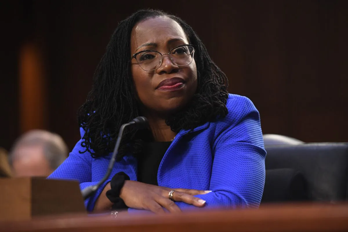 Judge Ketanji Brown Jackson testifies during her confirmation hearing to become a U.S. Supreme Court associate justice, in Washington, on March 23, 2022. (Saul Loeb/AFP via Getty Images)
