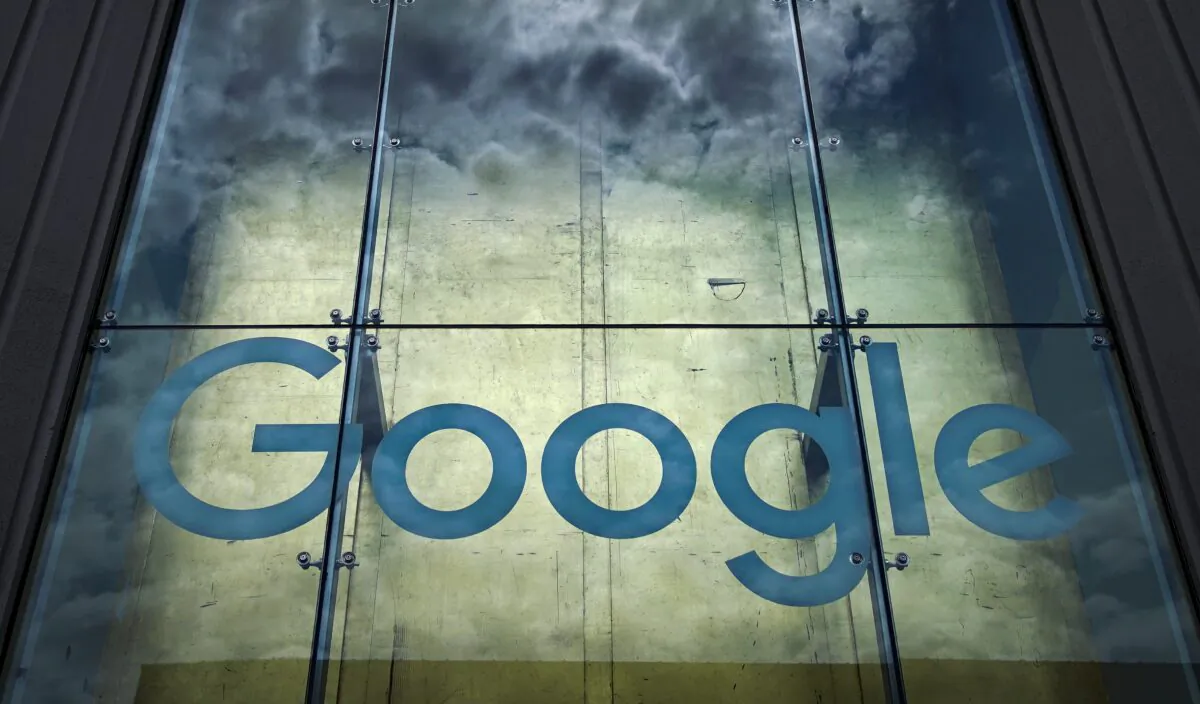 The Google logo adorns the outside of their office building in New York on June 3, 2019. (Drew Angerer/Getty Images)