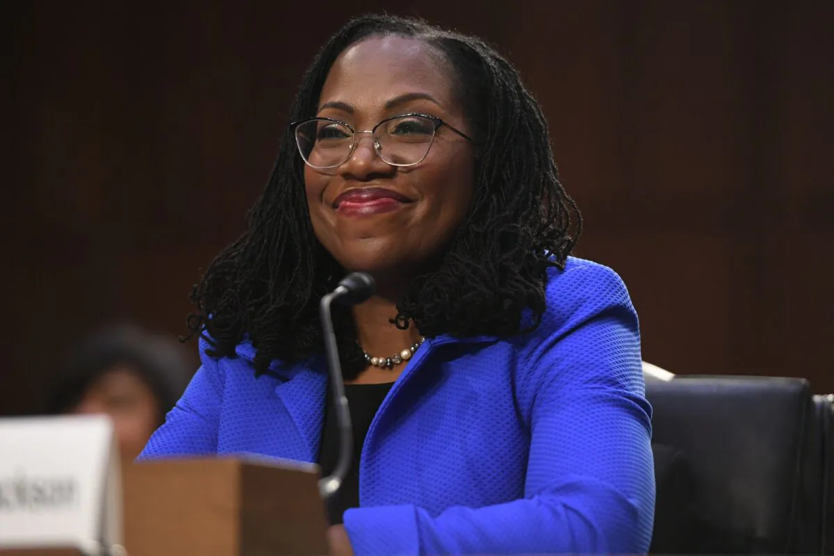Judge Ketanji Brown Jackson arrives to testify before the Senate Judiciary Committee on her nomination to serve on the Supreme Court, on Capitol Hill in Washington on March 23, 2022. (Saul Loeb/AFP via Getty Images)