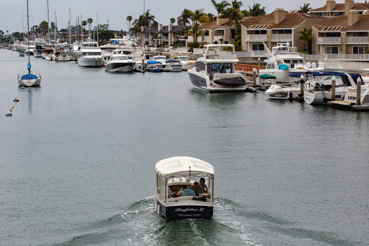 People enjoy boating activities in the harbor of Newport Beach, Calif., on June 3, 2021. (John Fredricks/The Epoch Times)
