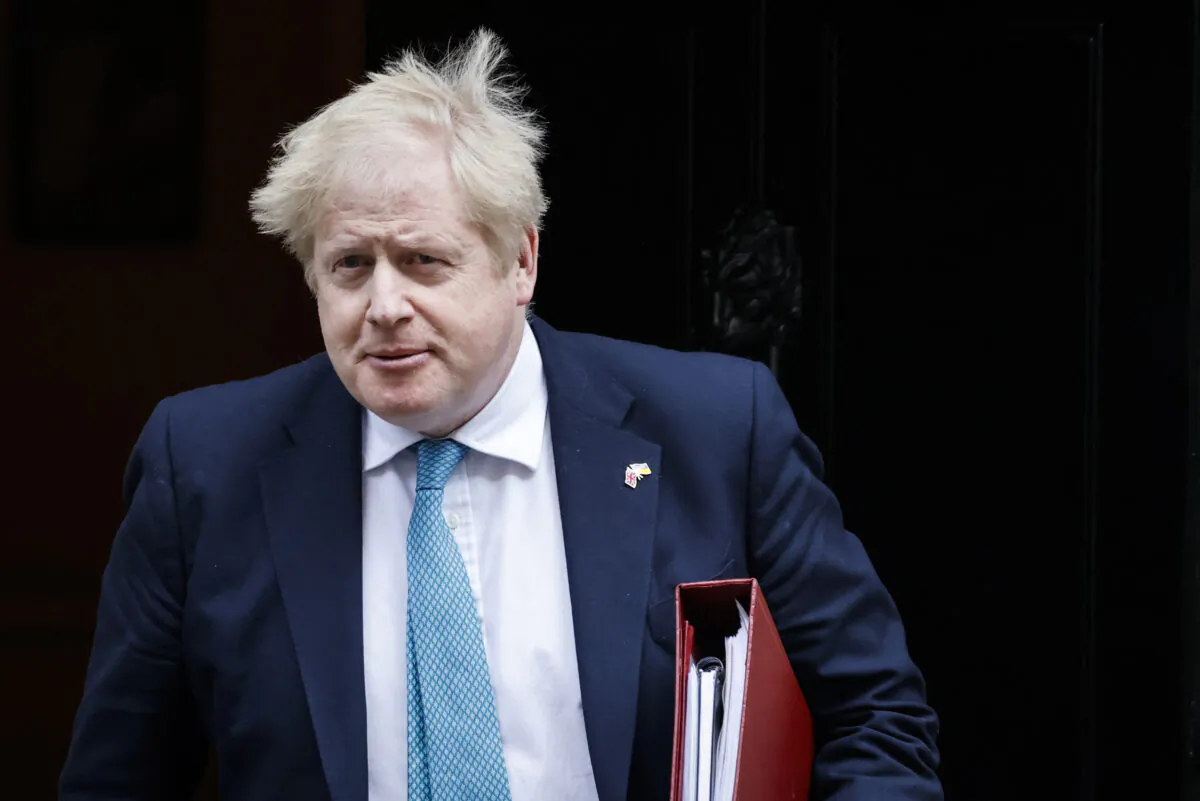 Britain's Prime Minister Boris Johnson leaves 10 Downing Street, in London, on March 23, 2022. (Tolga Akmen /AFP via Getty Images)