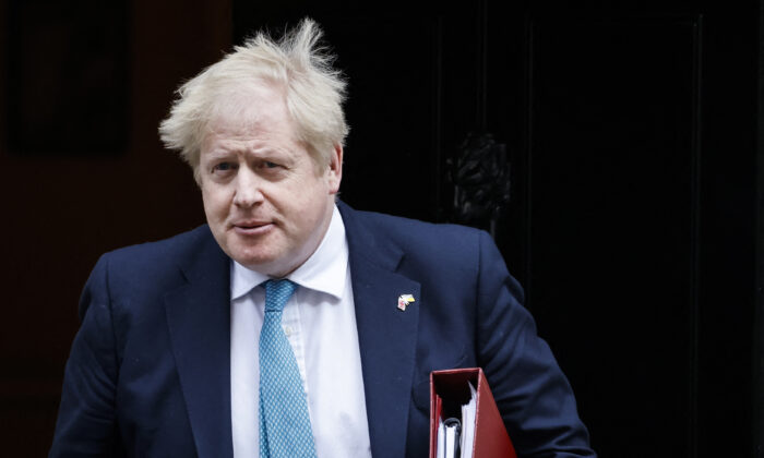 Britain's Prime Minister Boris Johnson leaves 10 Downing Street, in London, on March 23, 2022. (Tolga Akmen /AFP via Getty Images)