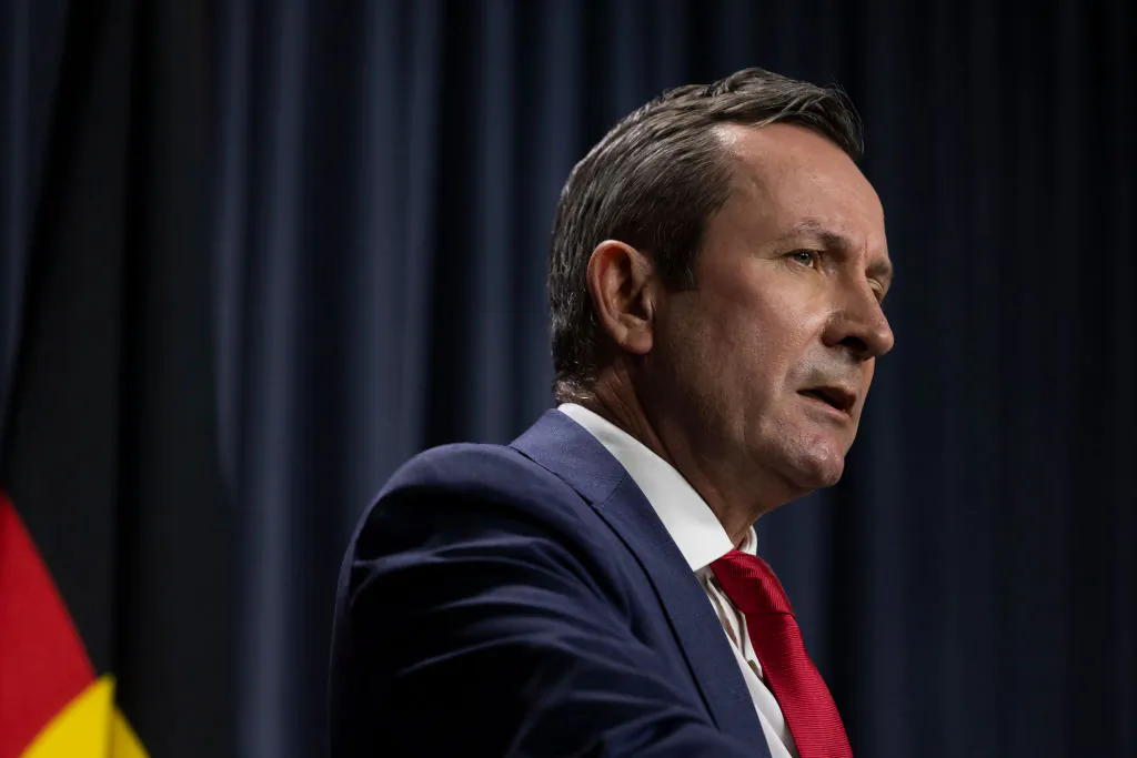 Western Australia Premier Mark McGowan at Dumas House in Perth, Australia on Dec. 24, 2021. (Matt Jelonek/Getty Images)