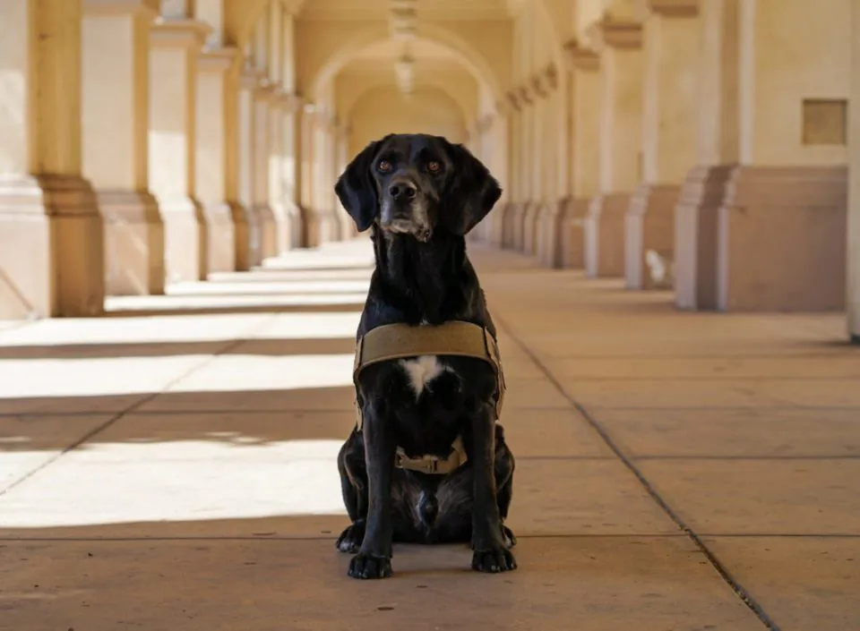 Podder the agricultural detector dog is retired from San Diego County's Agriculture, Weights and Measures Department on March 23, 2022. (County of San Diego)
