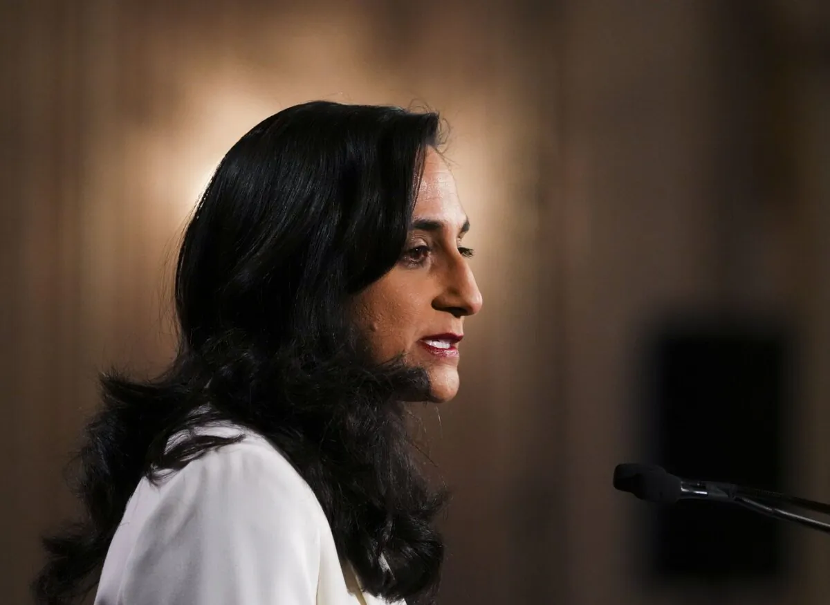 Minister of National Defence Anita Anand takes part in the Ottawa Conference on Security and Defence in Ottawa, March 11, 2022. (The Canadian Press/Sean Kilpatrick)