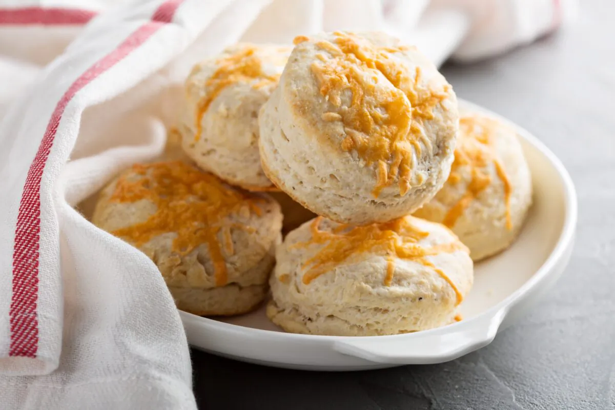 Warm cheese scones are lovely with breakfast or with an afternoon tea. (Elena Veselova/Shutterstock)