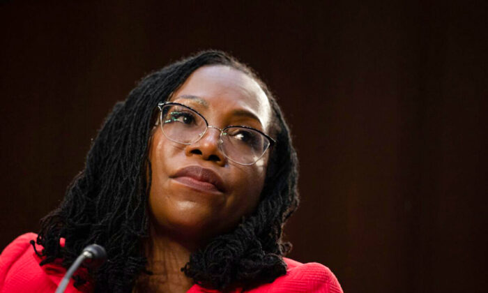 Judge Ketanji Brown Jackson testifies before the Senate Judiciary Committee on her nomination to serve on the Supreme Court, in Washington on March 22, 2022. (Jim Watson/AFP via Getty Images)