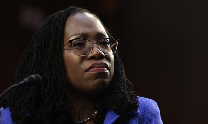 Supreme Court nominee Judge Ketanji Brown Jackson during her confirmation hearings in Washington on March 23, 2022. (Anna Moneymaker/Getty Images)