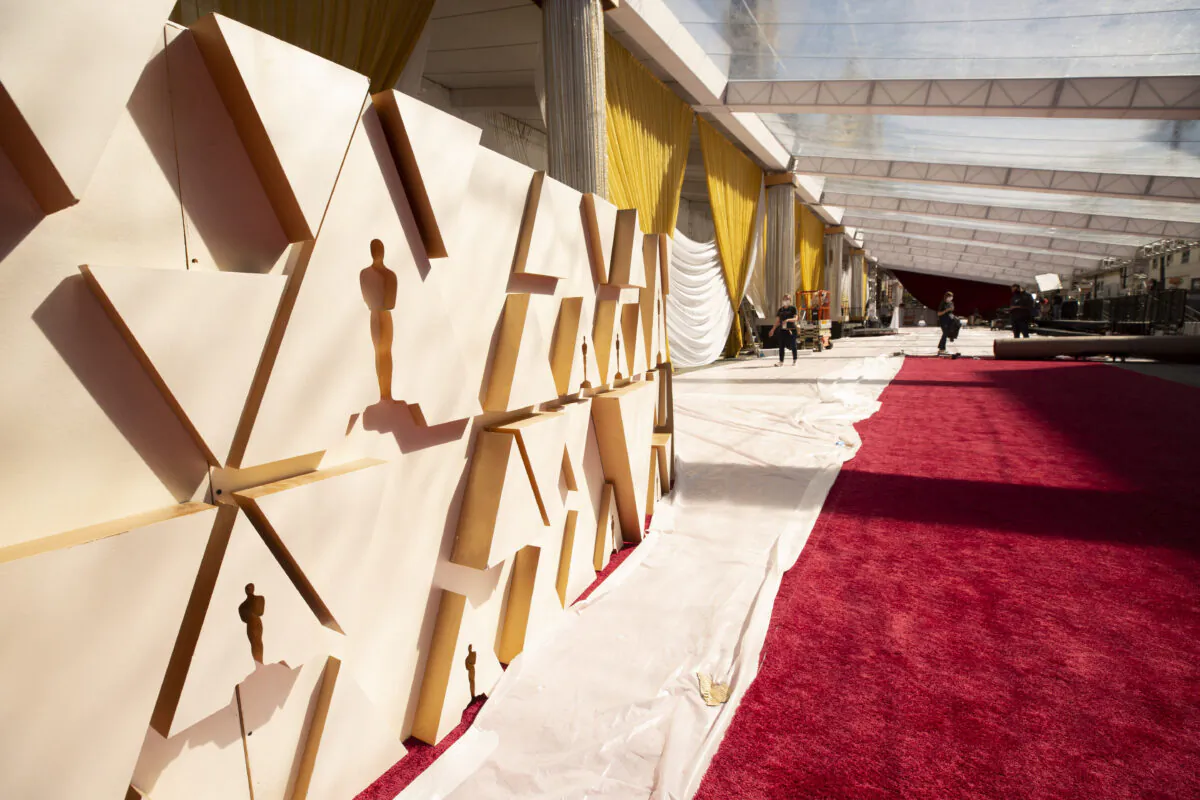 Preparations continue on The Oscars at the Dolby Theatre in Hollywood, Calif., on Feb. 23, 2022. (Courtesy of Academy of Motion Picture Arts and Sciences)
