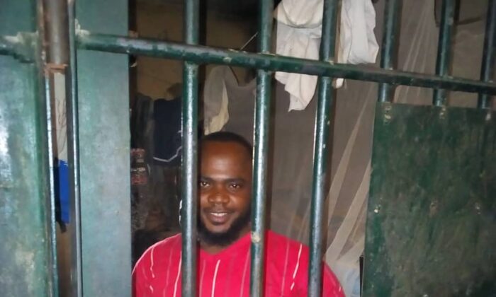 Stefan Kefason, social media journalist behind bars in the Kaduna state prison in 2019. (Courtesy Stefan Kefason)