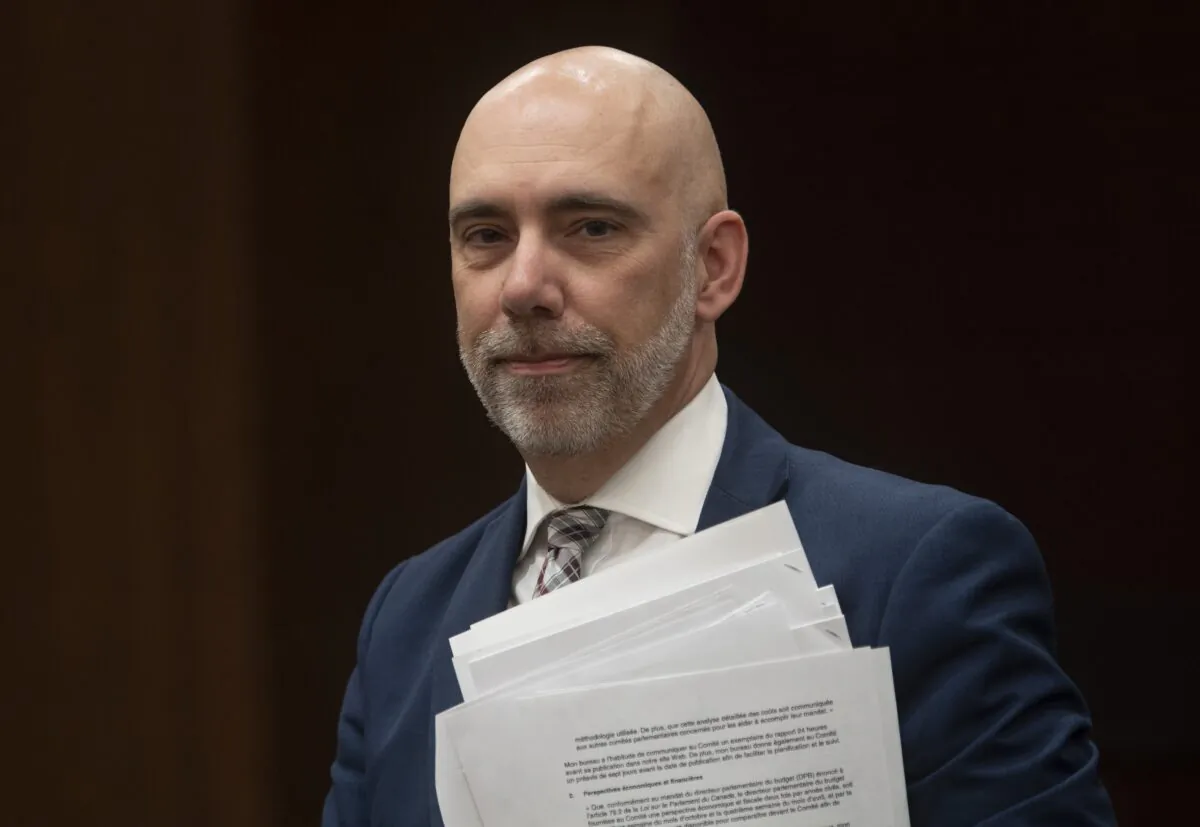 Parliamentary Budget Officer Yves Giroux waits to appear before the House of Commons Finance Committee on Parliament Hill in Ottawa on March 10, 2020. (The Canadian Press/Adrian Wyld)