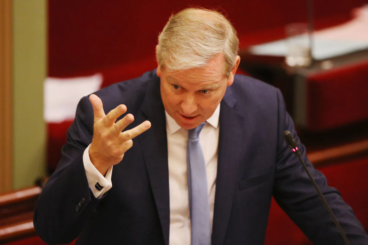 David Davis MP speaks in the Victorian parliament in Melbourne, Australia, on Nov. 21, 2017. (Michael Dodge/Getty Images)
