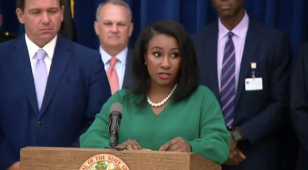 Quisha King during comments with Florida Governor Ron DeSantis on October20, 2021 in Brevard Conty addressing the Biden administration's weaponizing of the Department of Justice against parents' First Amendment Rights. 
