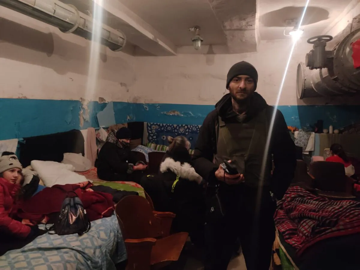Lex Brukovskiy is pictured as he takes refuge in a bomb shelter in the city of Chernihiv, Ukraine, in an undated handout photo. (The Canadian Press/HO-Lex Brukovskiy)