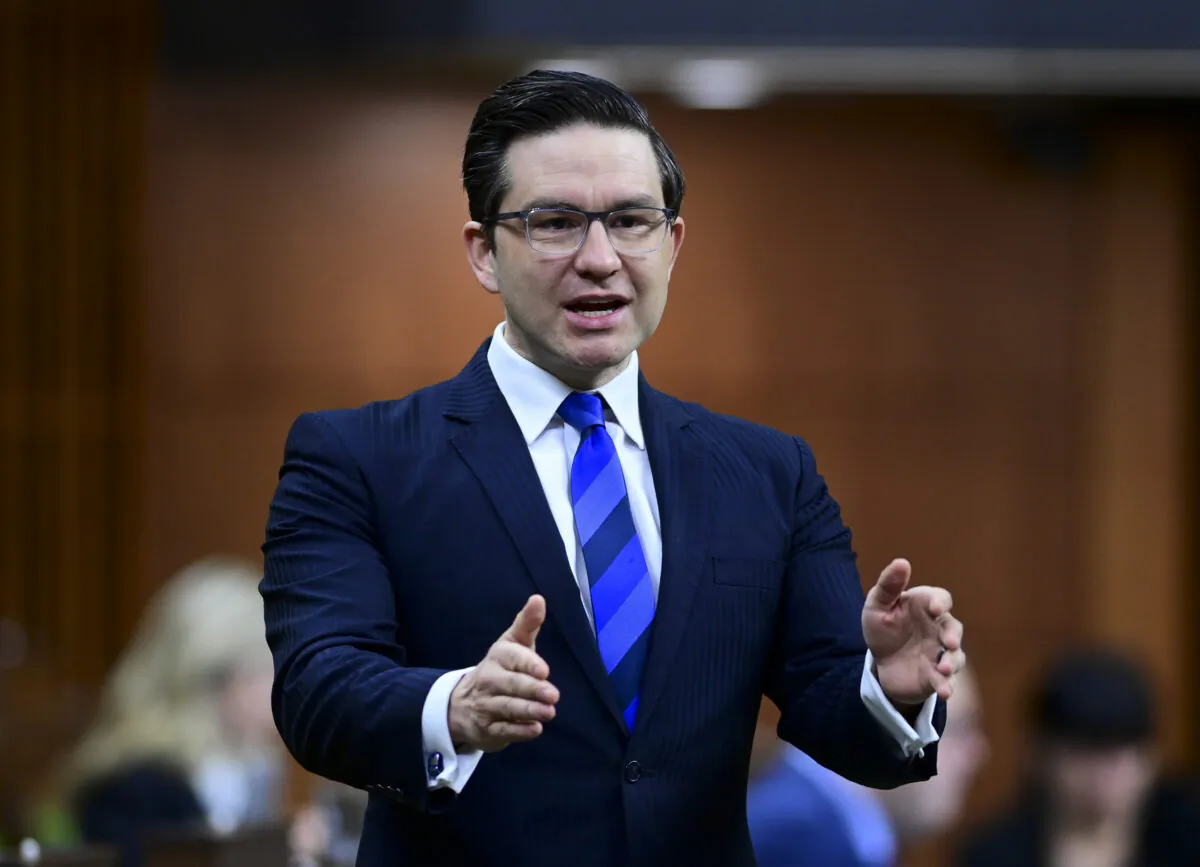 Conservative member of Parliament Pierre Poilievre rises during question period in the House of Commons on Parliament Hill in Ottawa on April 30, 2021. (Sean Kilpatrick/The Canadian Press)