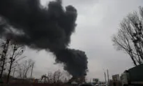 Smoke Billows After Missile Strikes Lviv