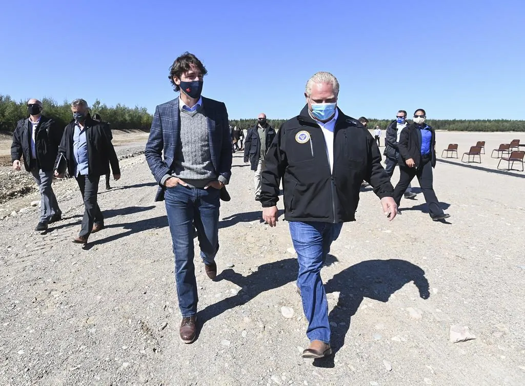 Prime Minister Justin Trudeau and Ontario Premier Doug Ford in a file photo. (The Canadian Press)