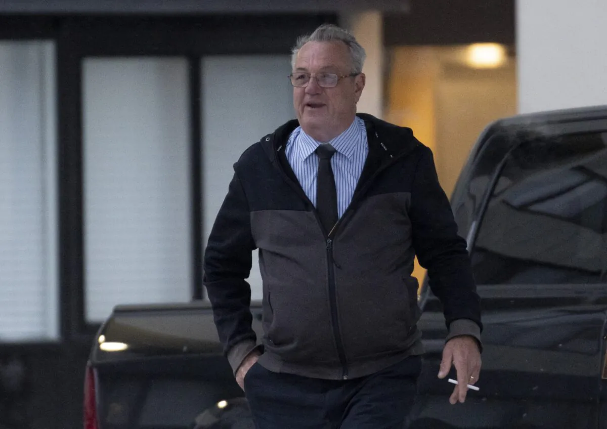 Ontario MPP Randy Hillier is seen as he arrives outside the Ottawa Police Services headquarters in Ottawa on March 28, 2022. (Adrian Wyld/The Canadian Press)