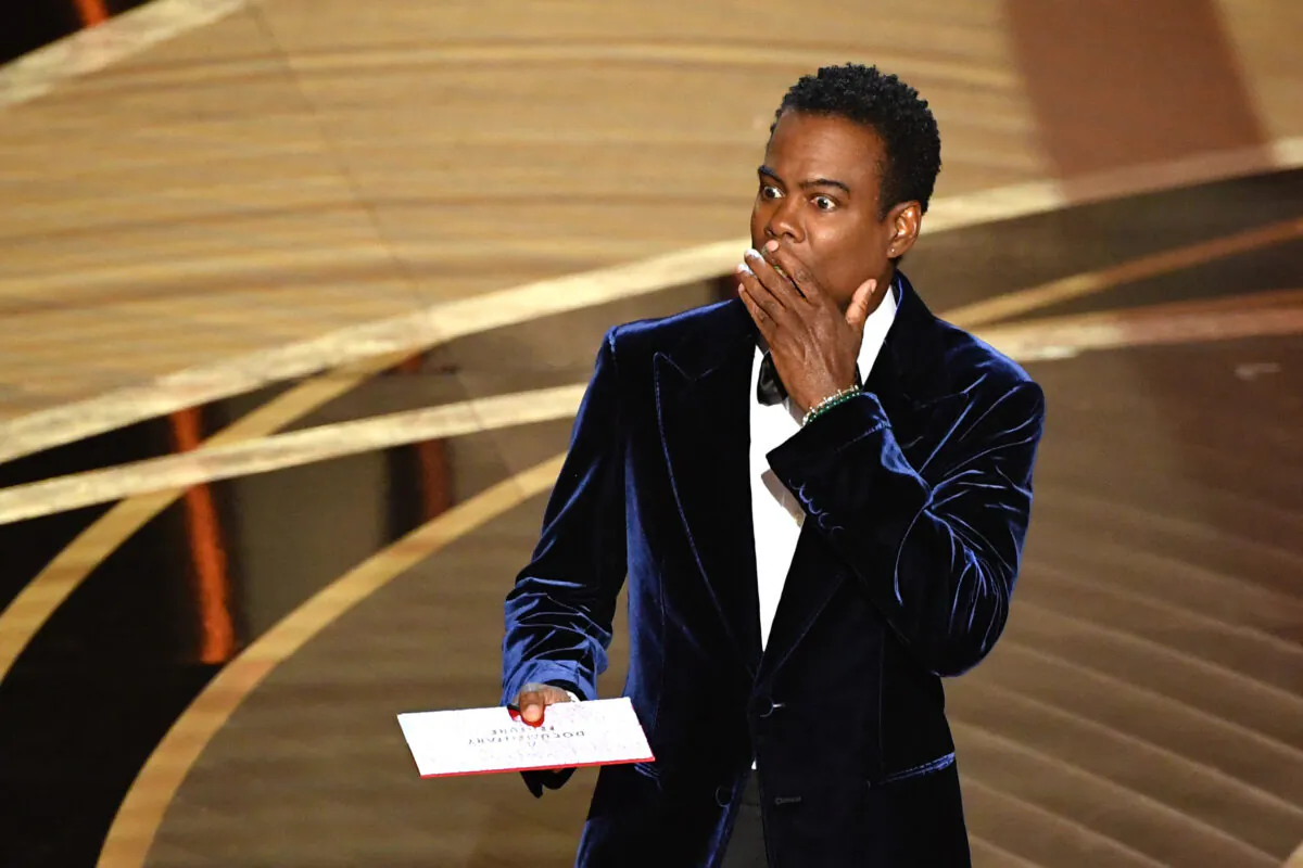 Actor Chris Rock speaks onstage during the 94th Oscars at the Dolby Theatre in Hollywood, Calif., on March 27, 2022. (Robyn Beck/AFP via Getty Images)