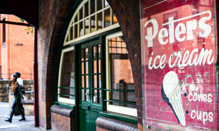 An iconic Australian brand Peters ice cream, dating back to the 19th and early 20th centuries, in the central business district of Sydney on Sep. 21, 2017. 
(Saeed Khan/ Getty Images)