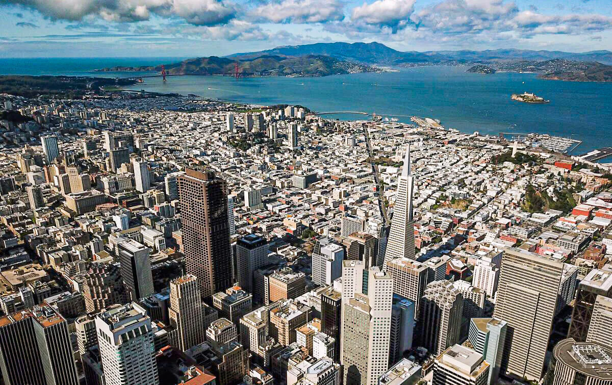 Downtown San Francisco, Calif. is seen from above on Feb. 6, 2019. (Josh Edelson/AFP/Getty Images)
