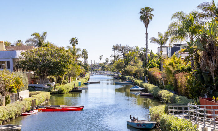 加利福尼亚州威尼斯海滩的运河，2022 年 2 月 18 日。（John Fredricks/The Epoch Times）