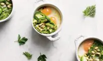 Baked Eggs With Nettle-Pumpkin Seed Pesto