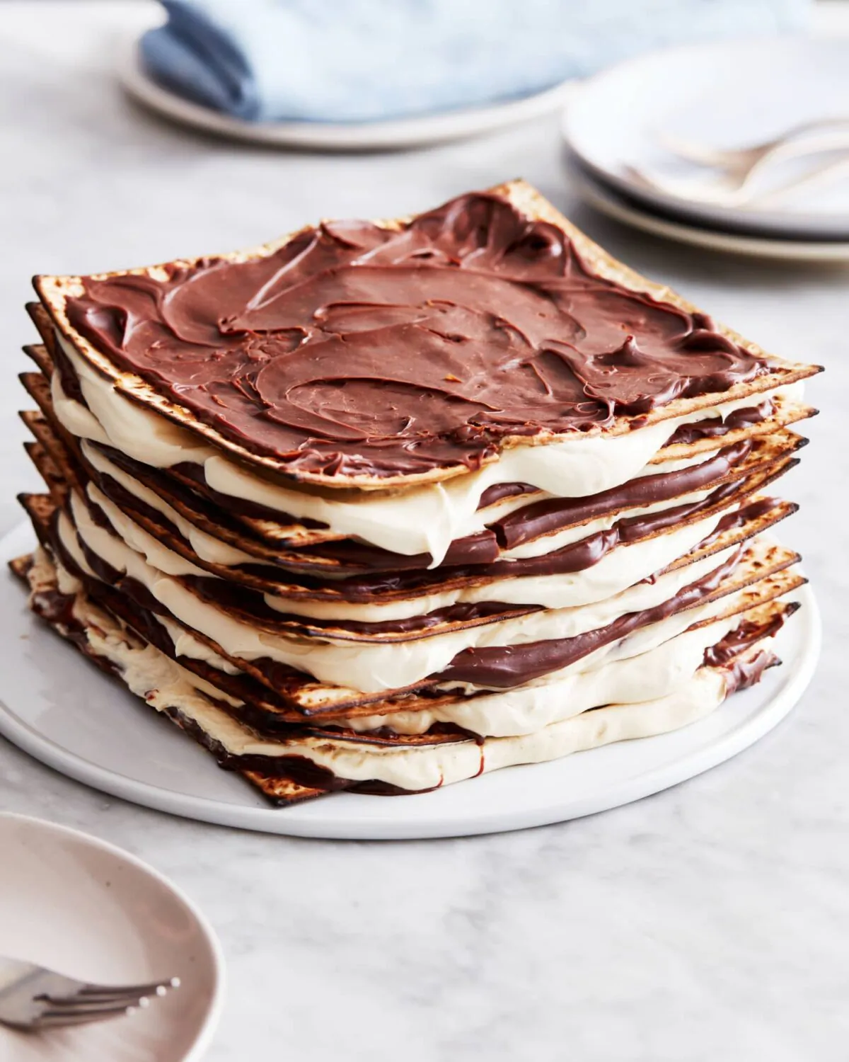 This icebox cake is made with matzos instead of cookies or graham crackers, making it the ultimate Passover dessert. (Photo courtesy of Ghazalle Badiozamani/TNS)