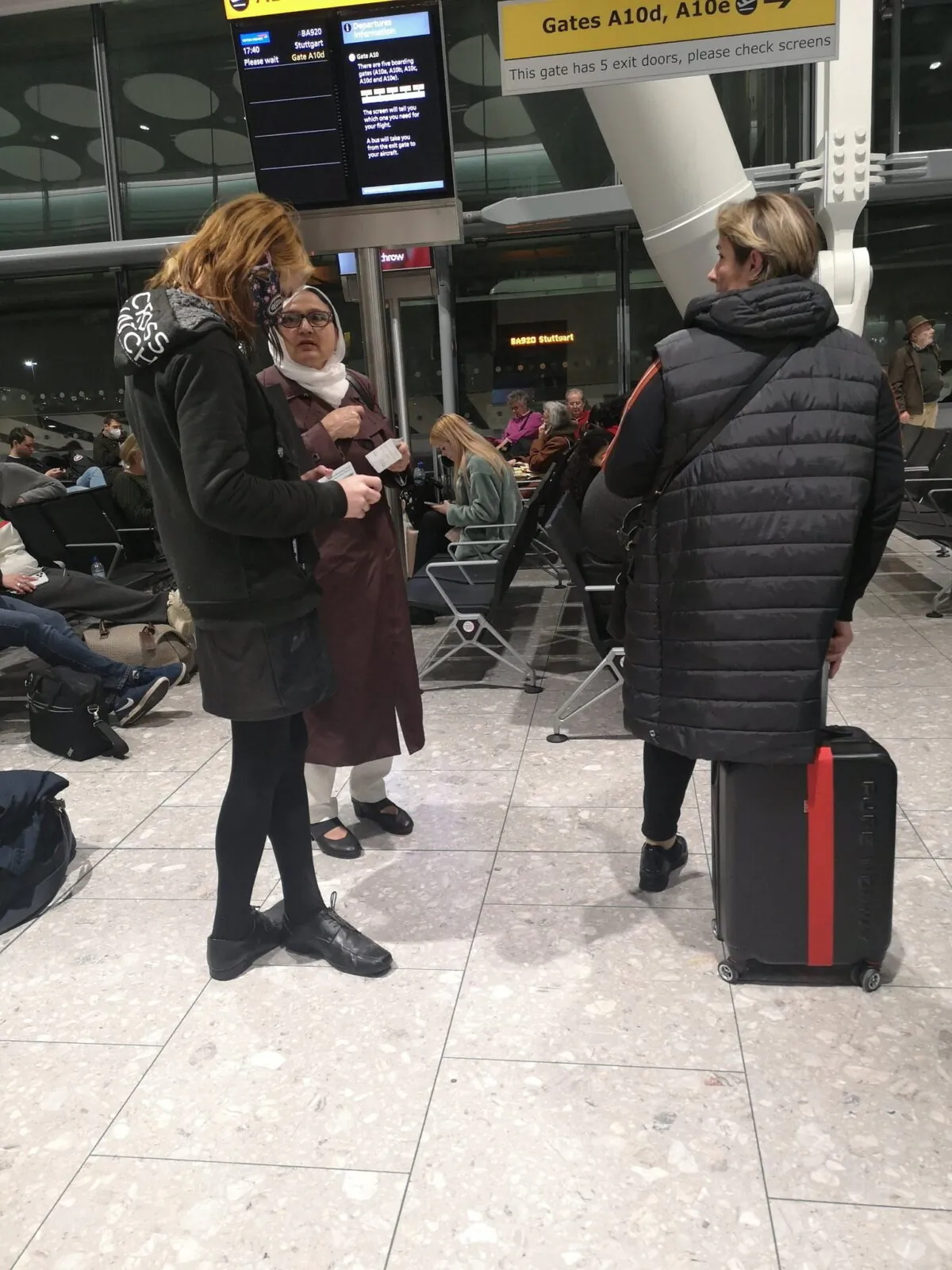 Passengers left stranded at Heathrow Airport, London, when British Airways cancelled flights on 30 March, 2022. (Michelle Heinrich/PA)